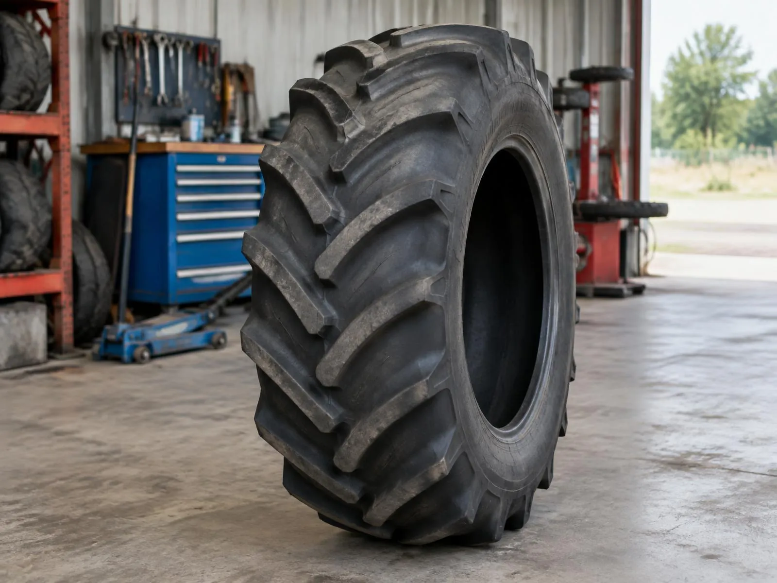 A large tractor tire